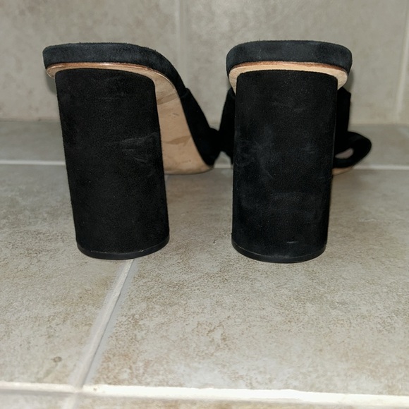 LOEFFLER RANDALL Black Suede Knot Slide 3 1/2” ROUND Heel size 9.5 - Picture 7 of 8